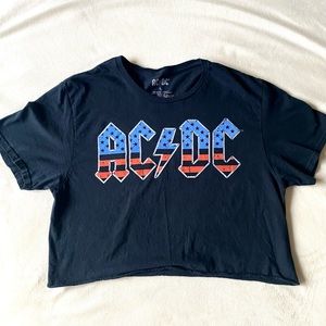Women’s cropped AC/DC graphic tee